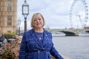 Jackie Doyle-Price MP stood in Parliament by the River Thames